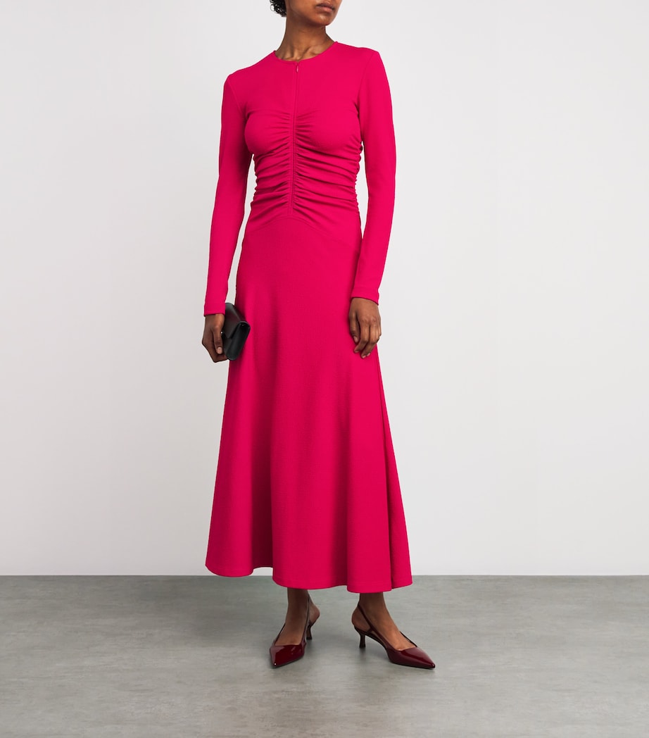 ME+EM Pink Textured Ruched Maxi Dress