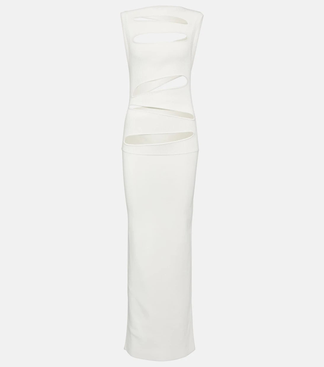 Christopher Esber - Cutout ribbed-knit paneled maxi dress