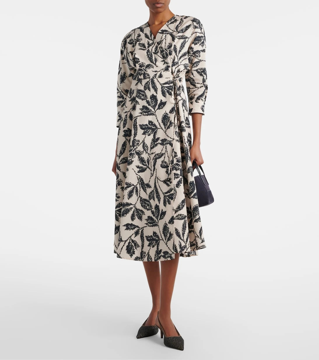 Max Mara - Camino printed cotton wrap dress