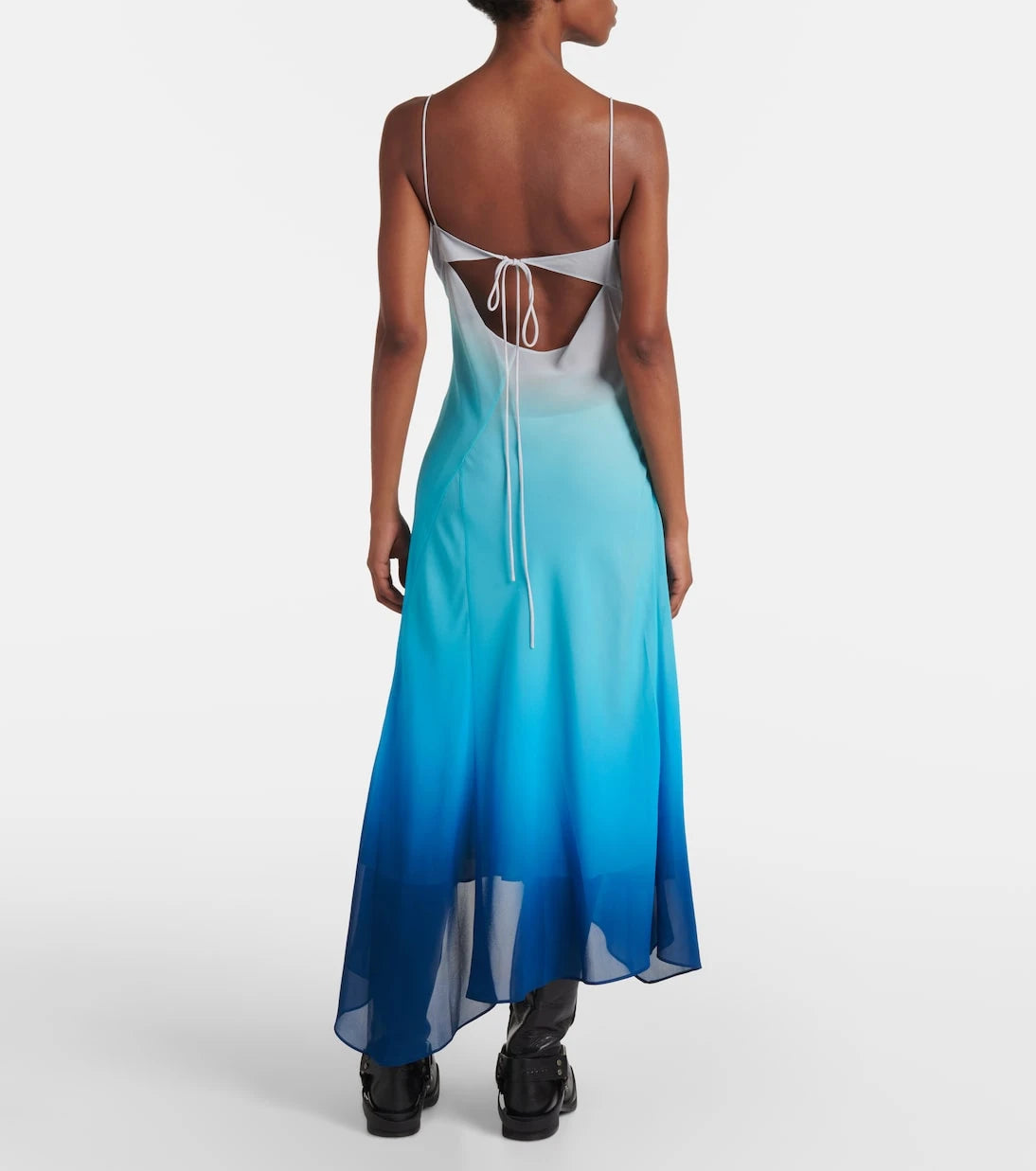 Acne Studios - فستان Delara متوسط الطول من الشيفون المتدرج