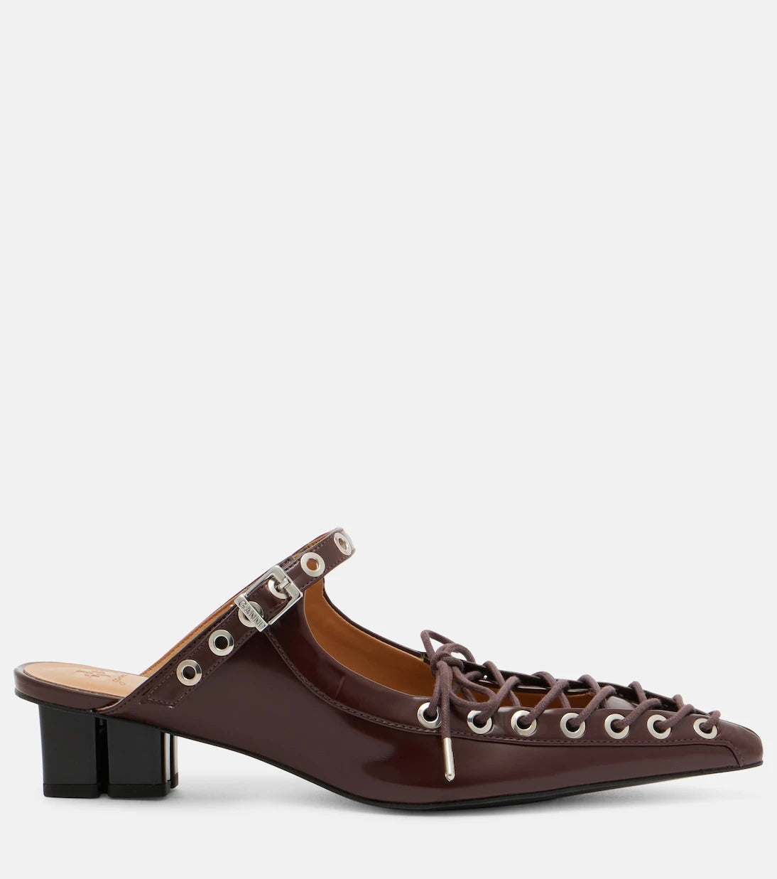 Ganni - Eyelets 35 lace-up mules