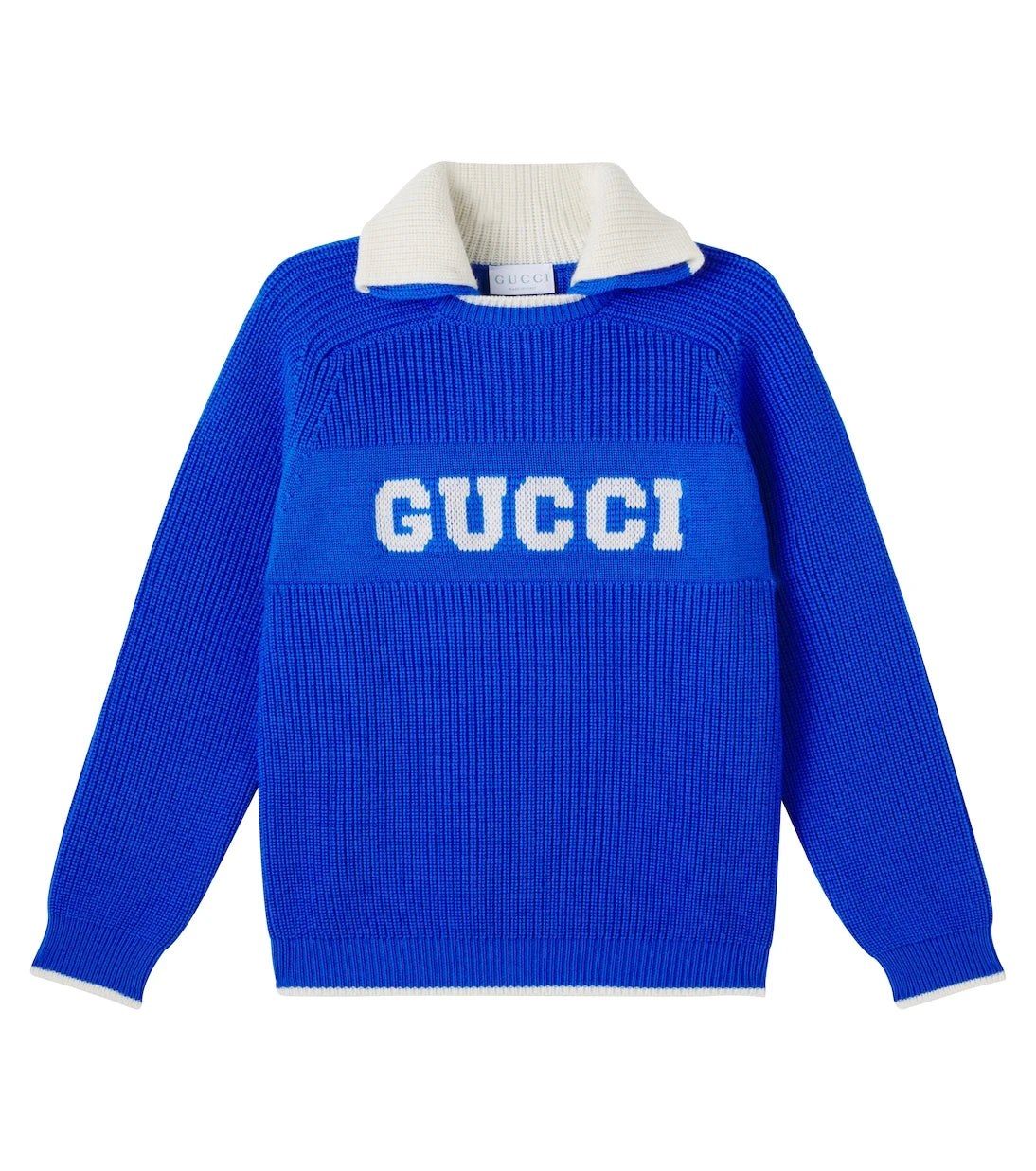 Gucci Kids - Logo jacquard wool polo sweater
