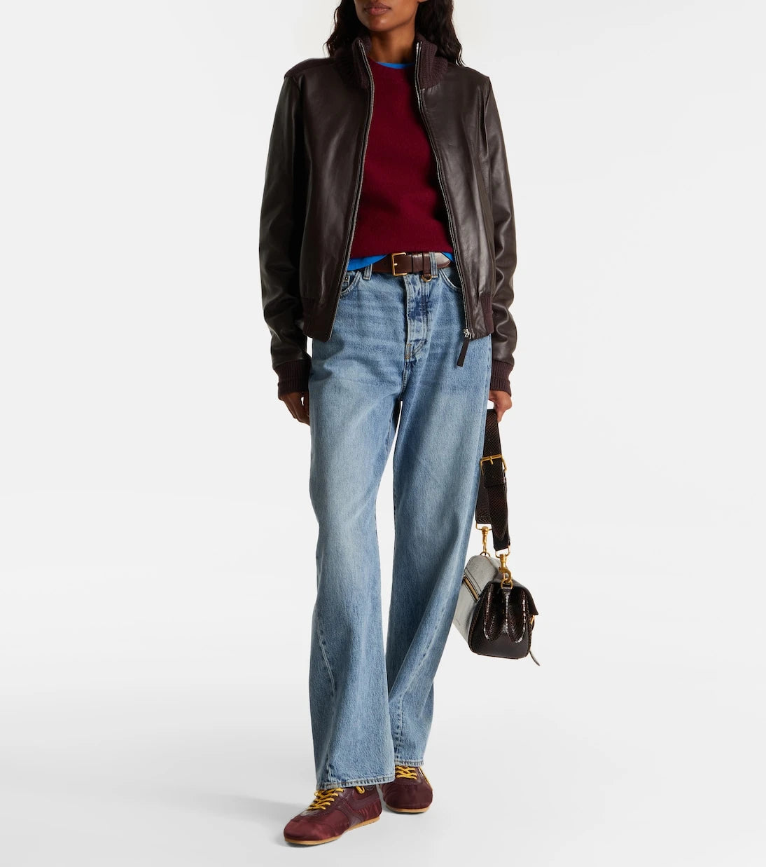 Proenza Schouler - جاكيت إليانورا الجلدي بتفاصيل صوف