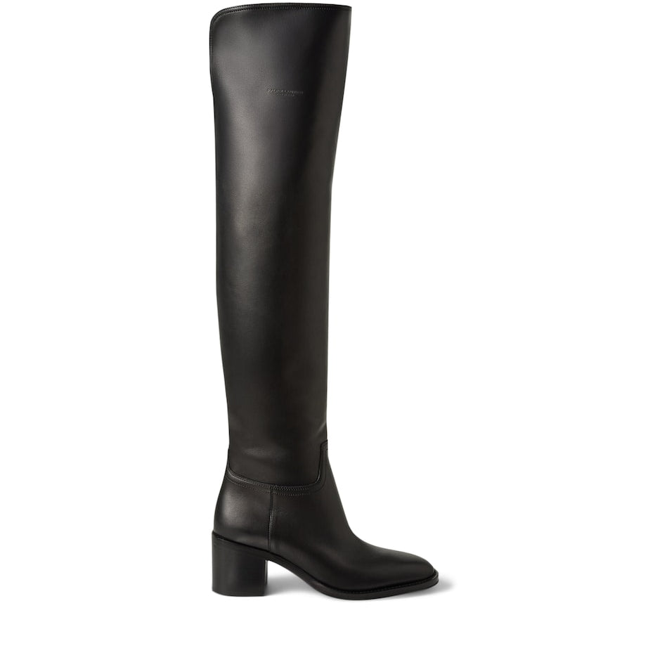 Ralph Lauren Collection Black Leather Barnet Boots 55