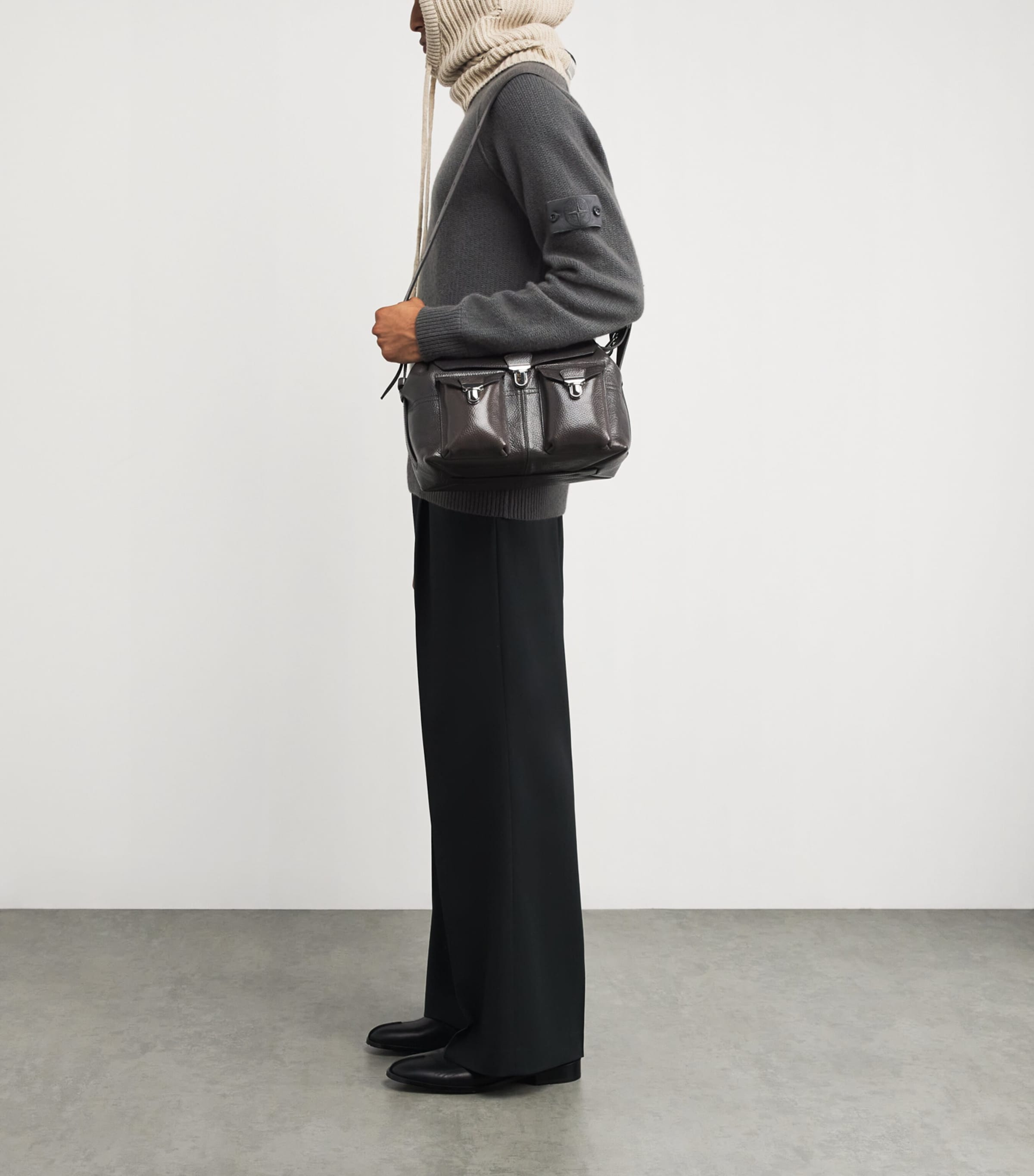 Grey GHOST PIECE Cashmere Crew-Neck Sweater