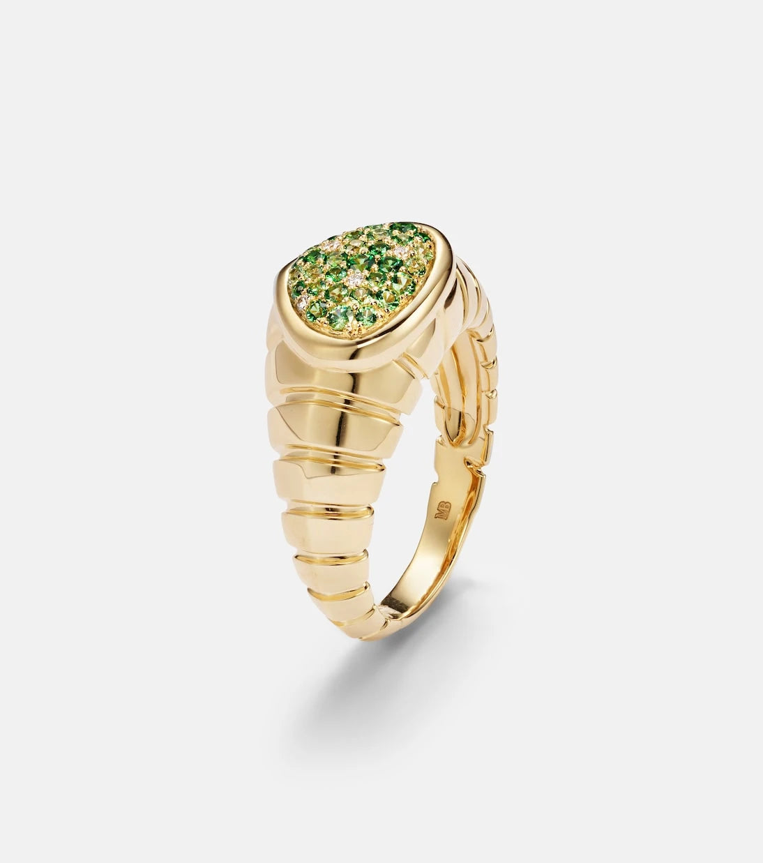 Marina B - Timo 18kt gold ring with tsavorites and diamonds