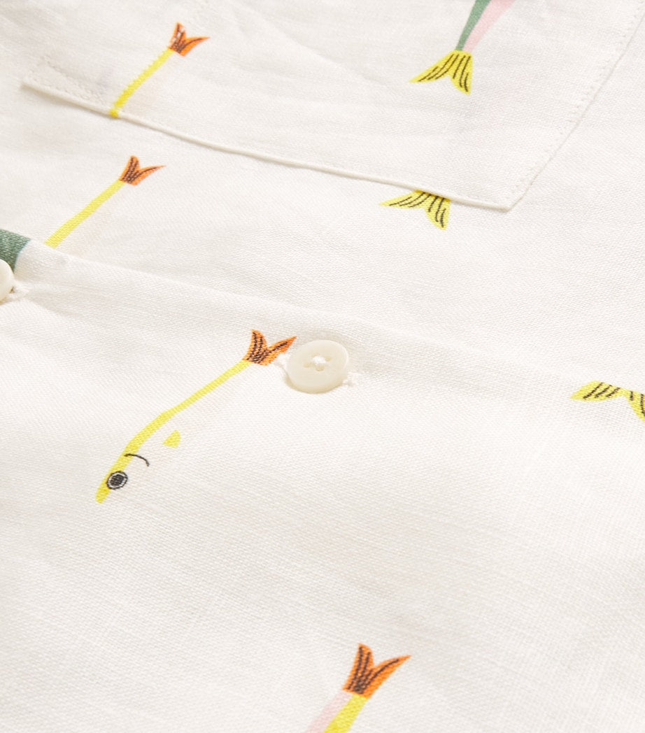 STAUD Linen Cropped Daya Shirt