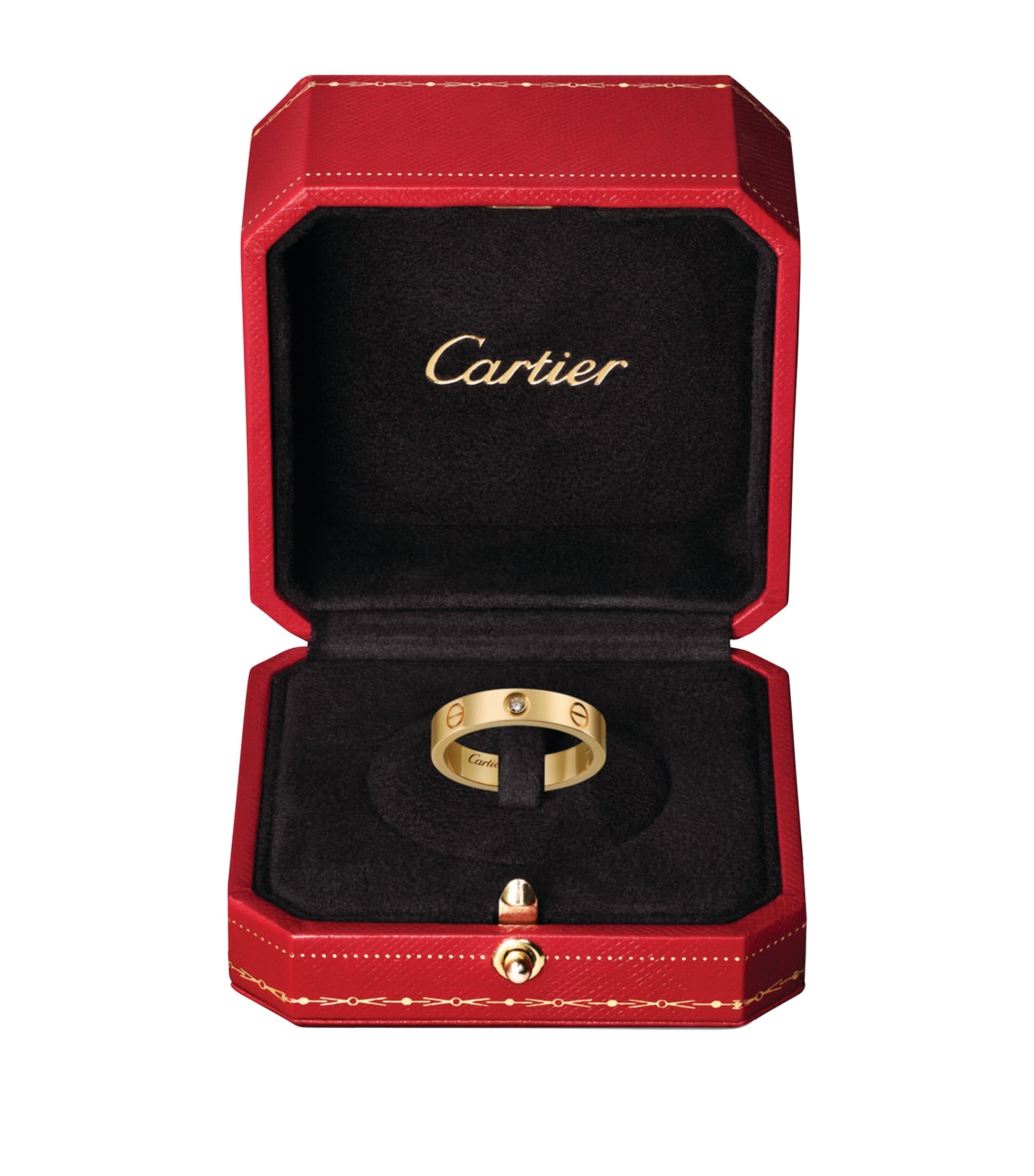 Yellow Gold and Diamond LOVE Wedding Band