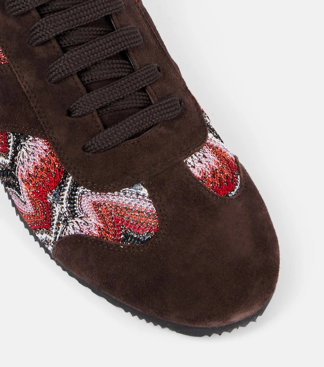 Missoni - حذاء رياضي من الشمواه مع حواف لامعة