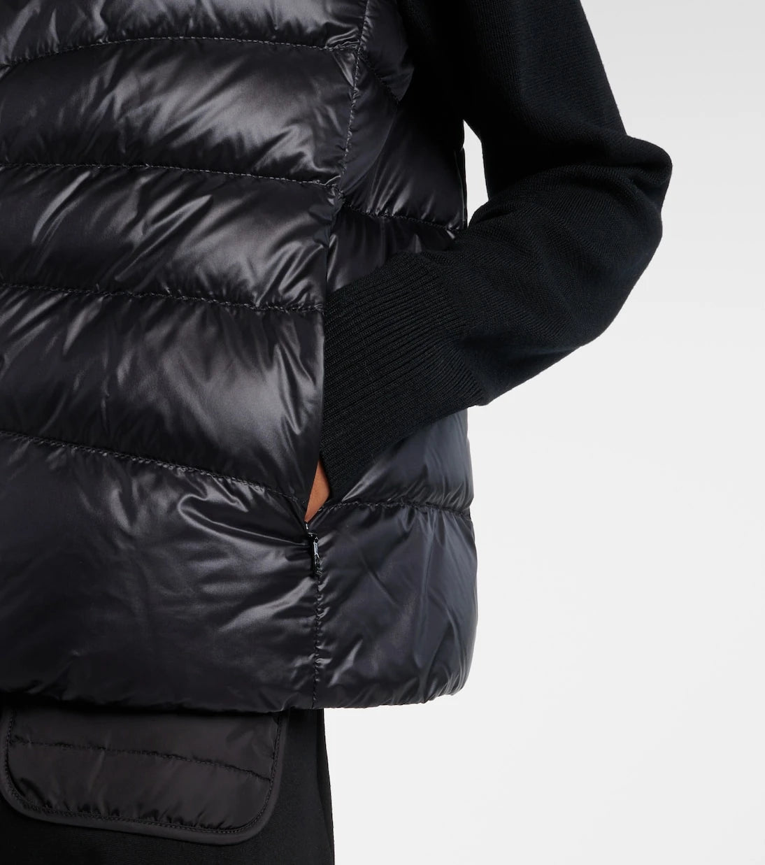 Moncler - Down-paneled virgin wool cardigan