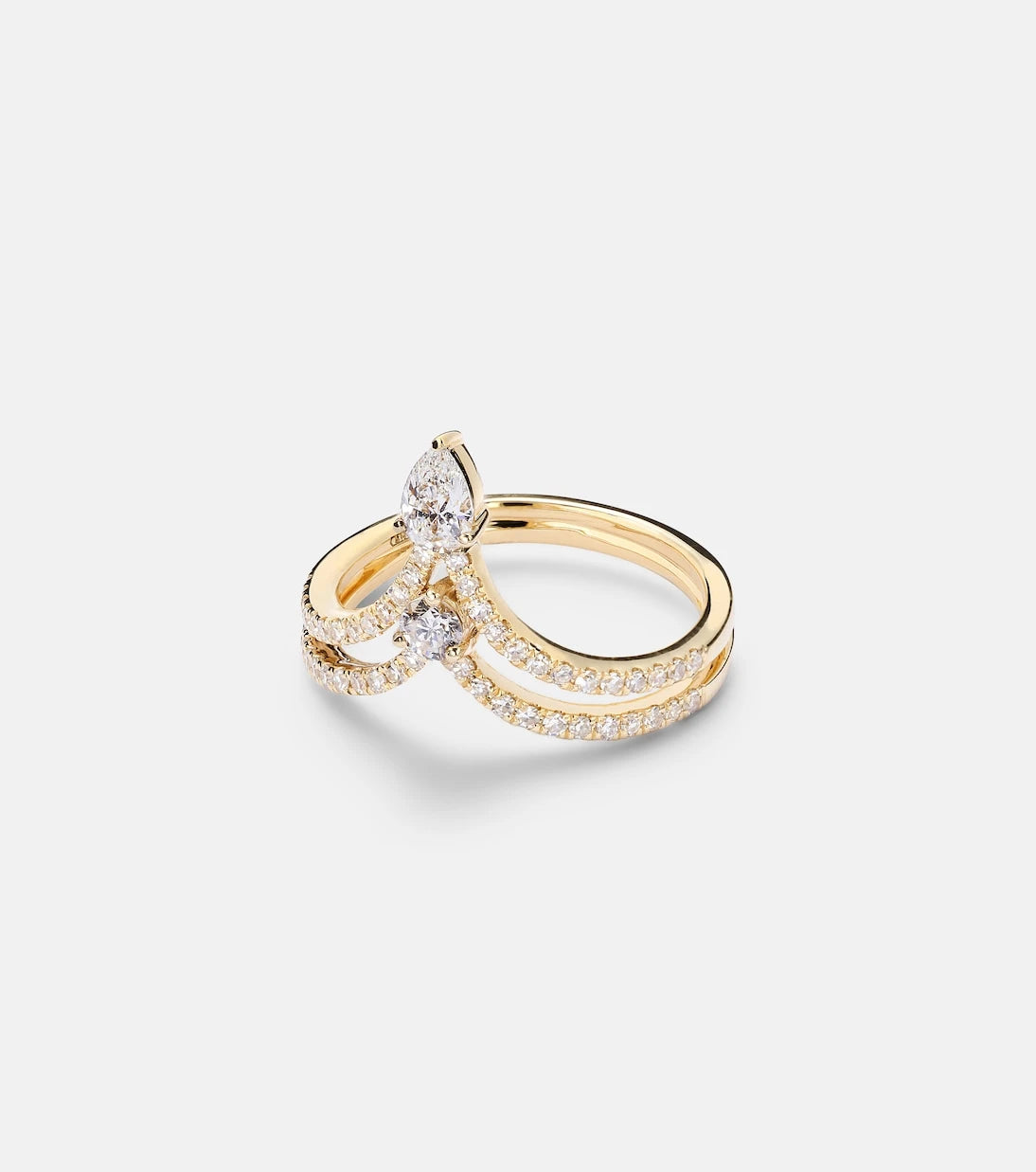 Shay Jewelry - خاتم بنصر مرصع بالألماس من الذهب عيار 18 قيراطاً