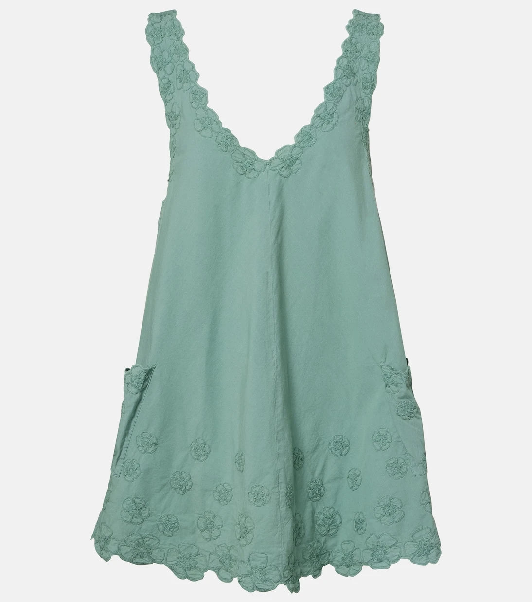 Juliet Dunn - Embroidered cotton poplin minidress