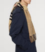 Burberry Beige Cashmere Reversible B Shield Scarf