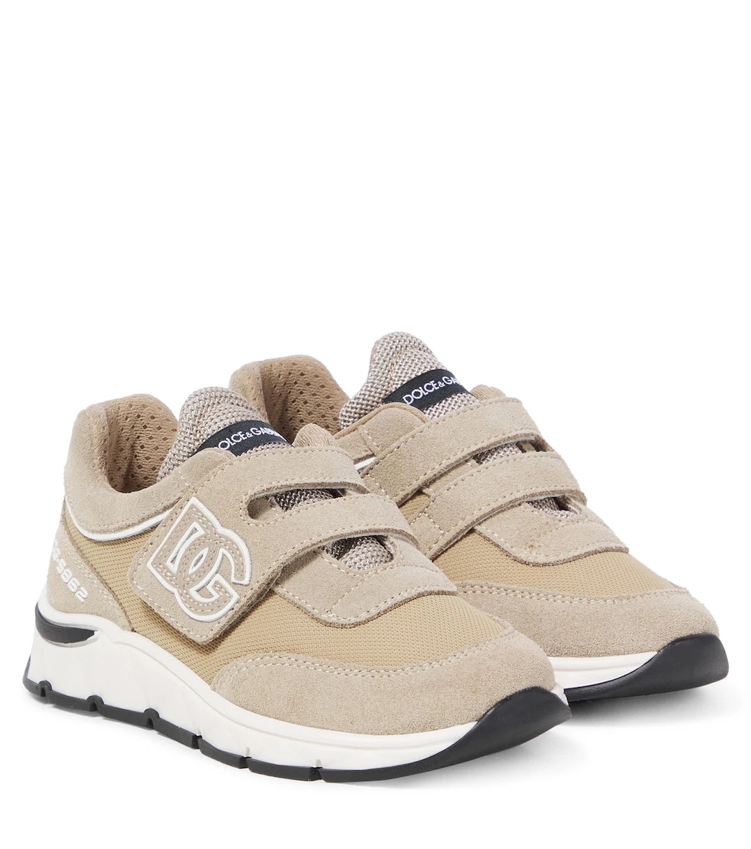 Dolce&Gabbana Kids - DG suede-trimmed mesh sneakers