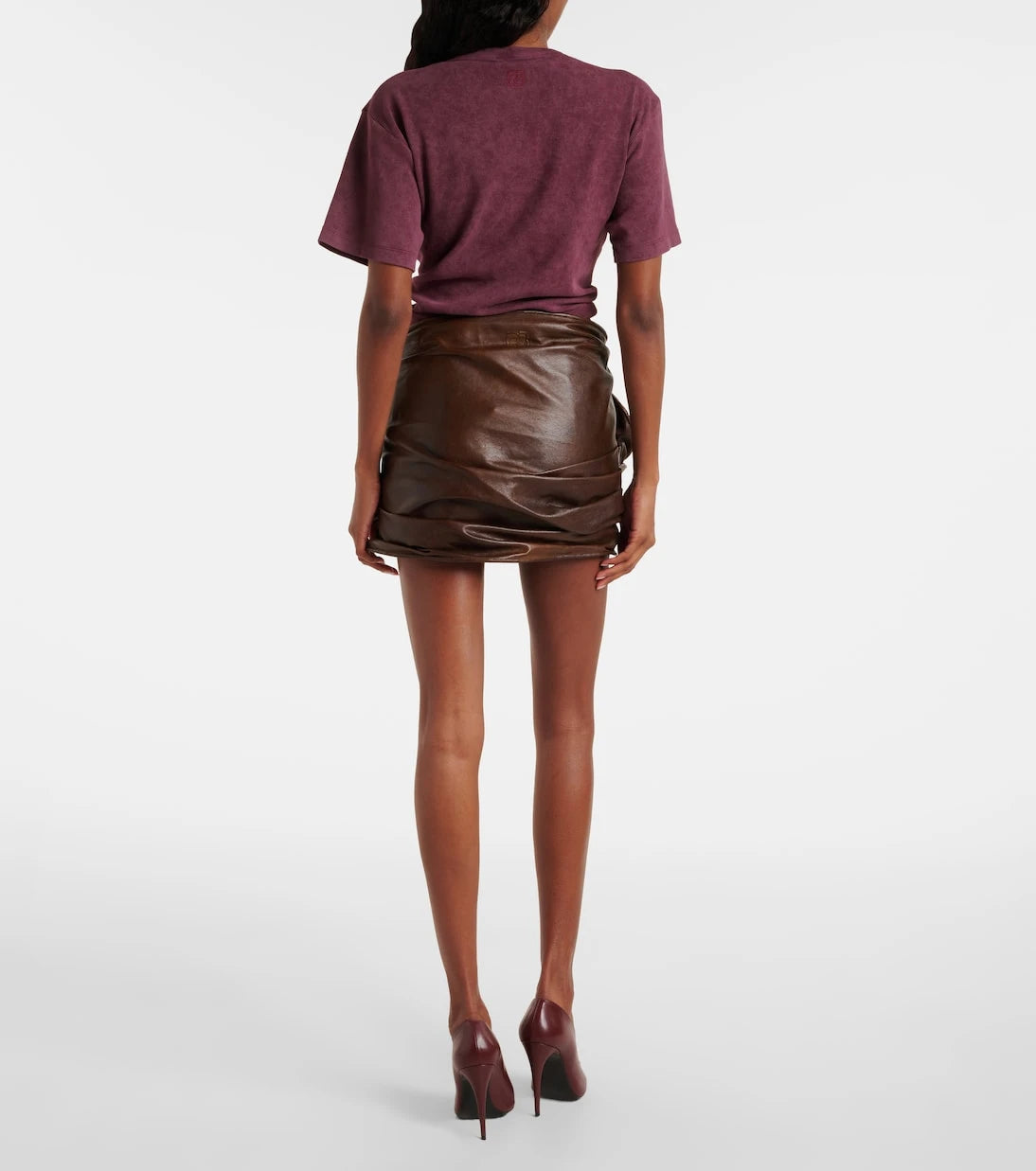 Magda Butrym - Gathered leather miniskirt