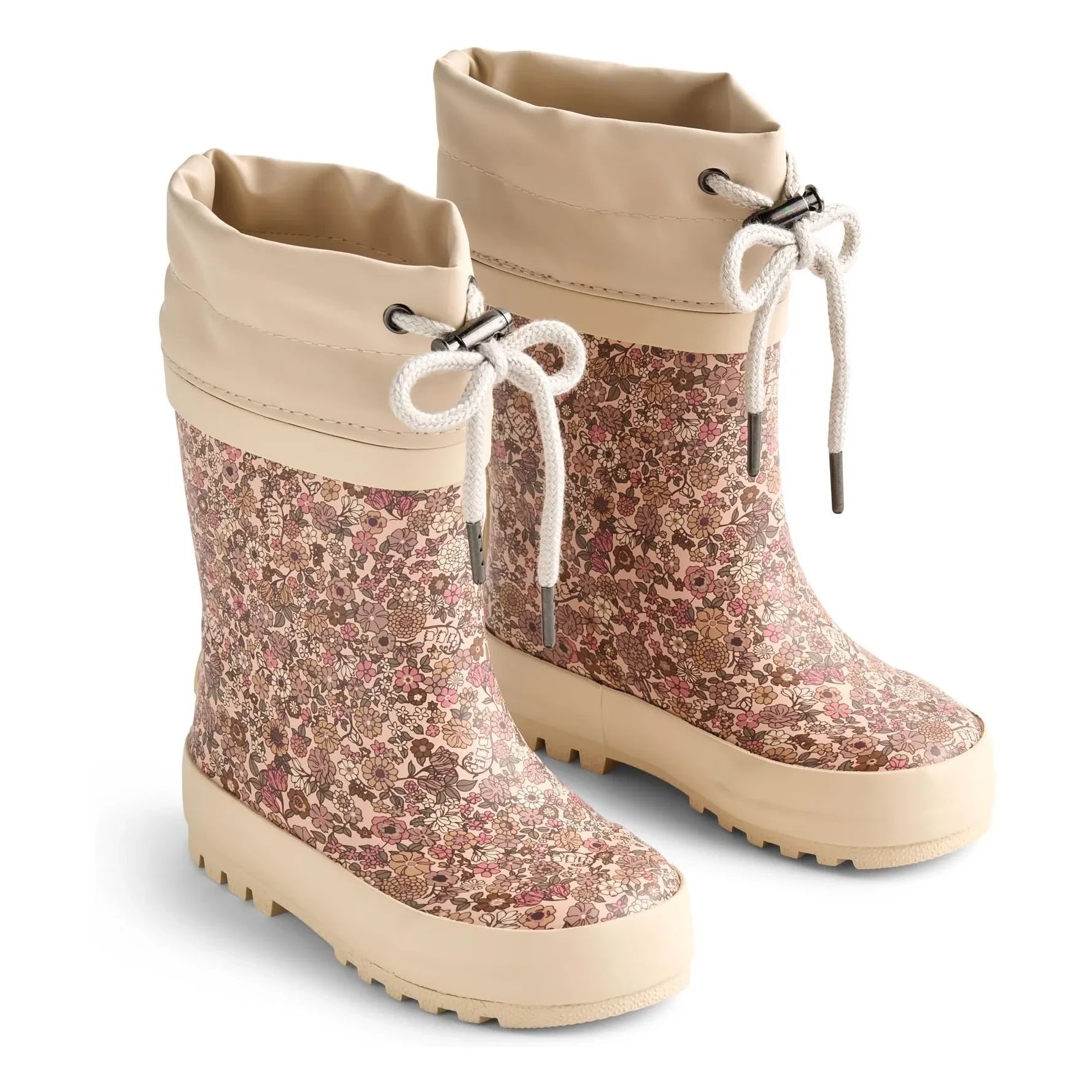 Wheat - Thermo Print Flowered Rain Boots | Pink