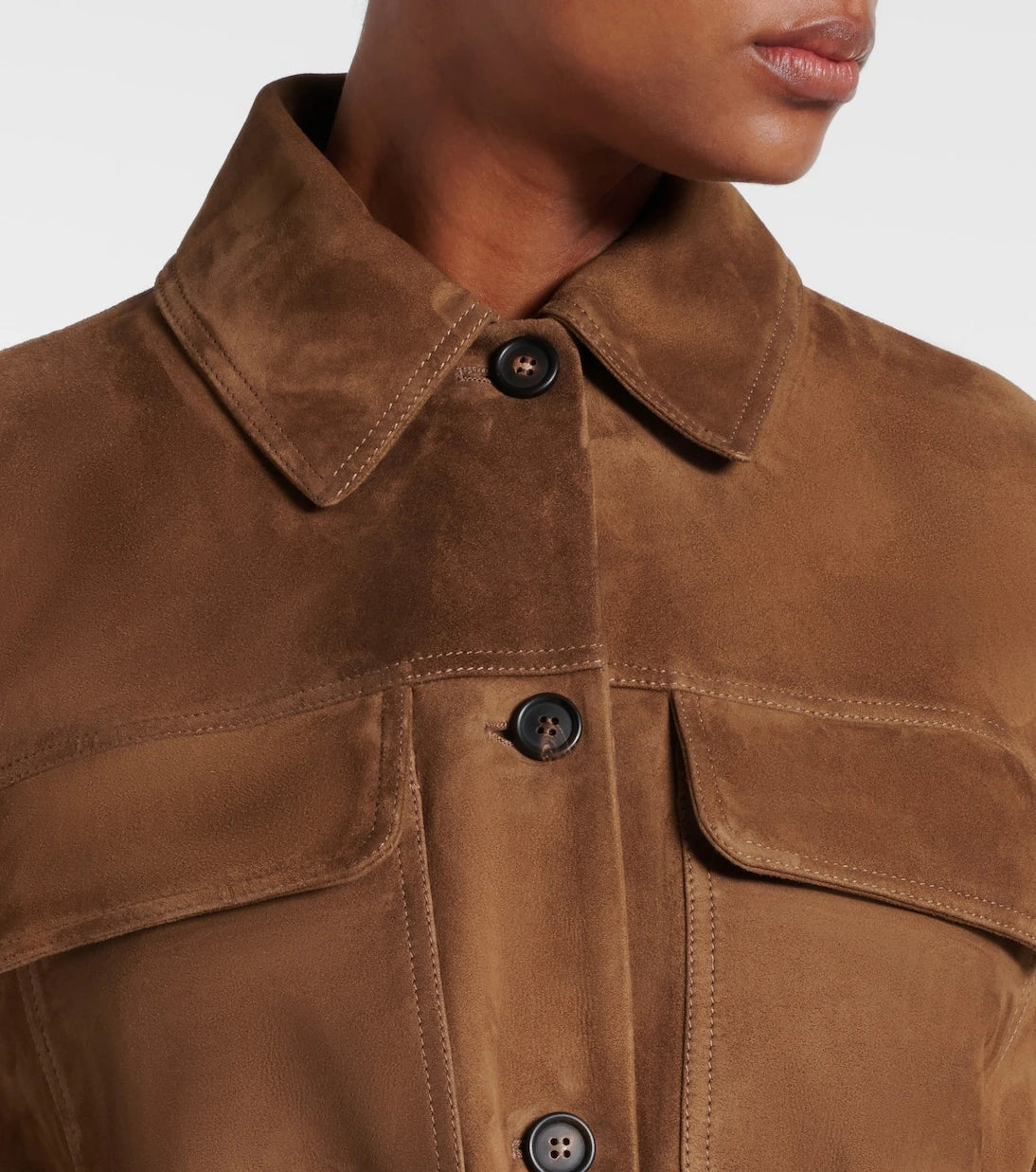 Brunello Cucinelli - Belted suede field jacket