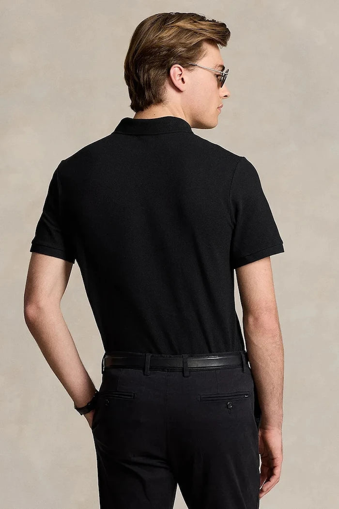 Памучна тениска с яка Polo Ralph Lauren BASIC MESH