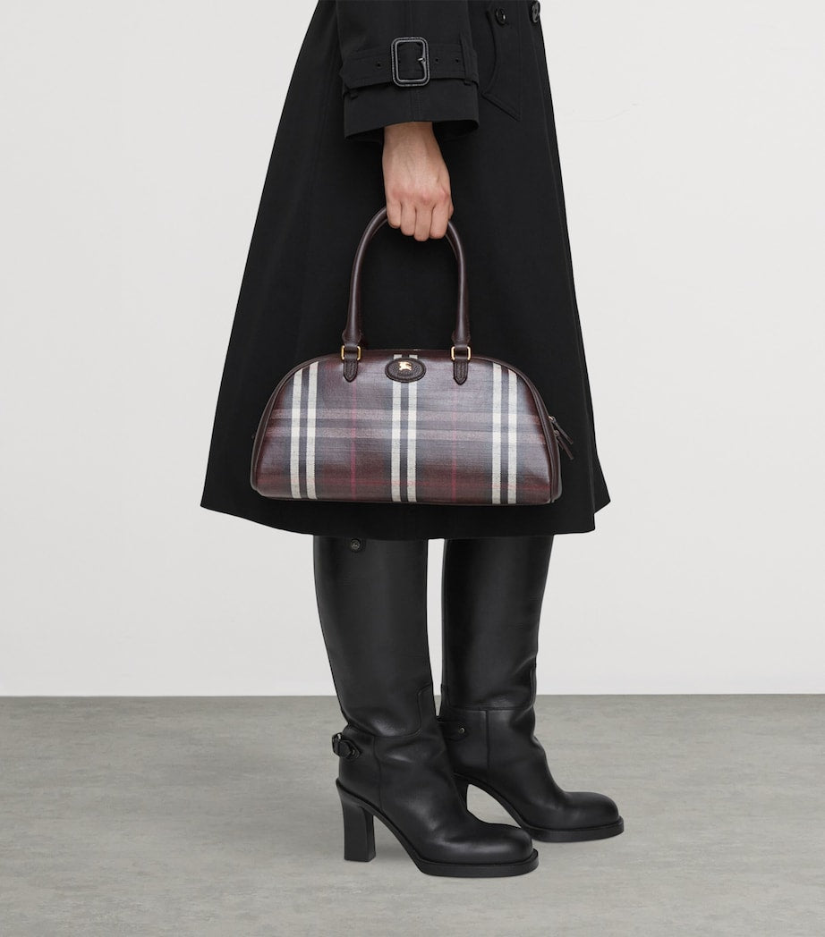 Burberry Brown Medium Check Highlands Top-Handle Bag