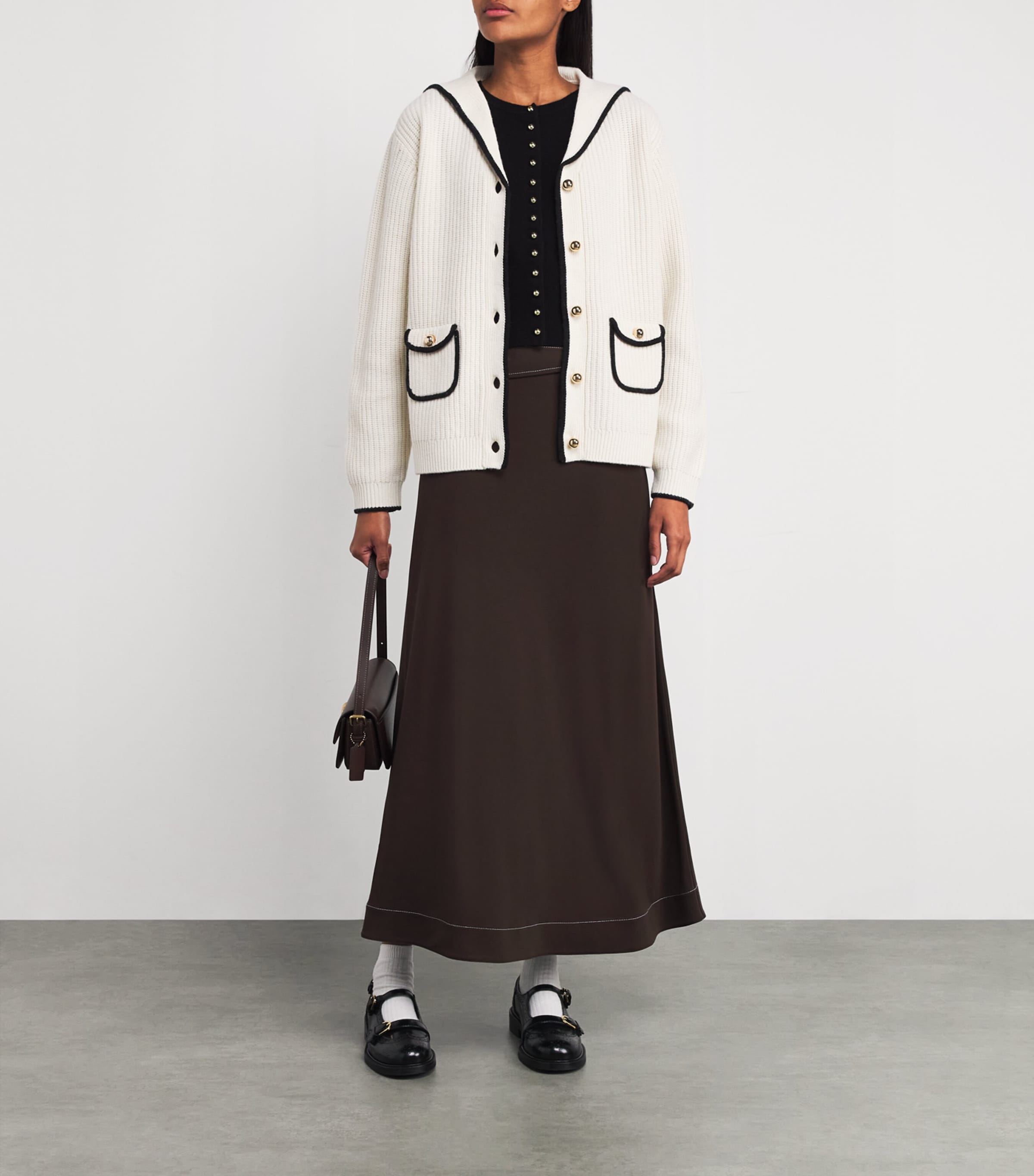 White Wool-Blend Cardigan