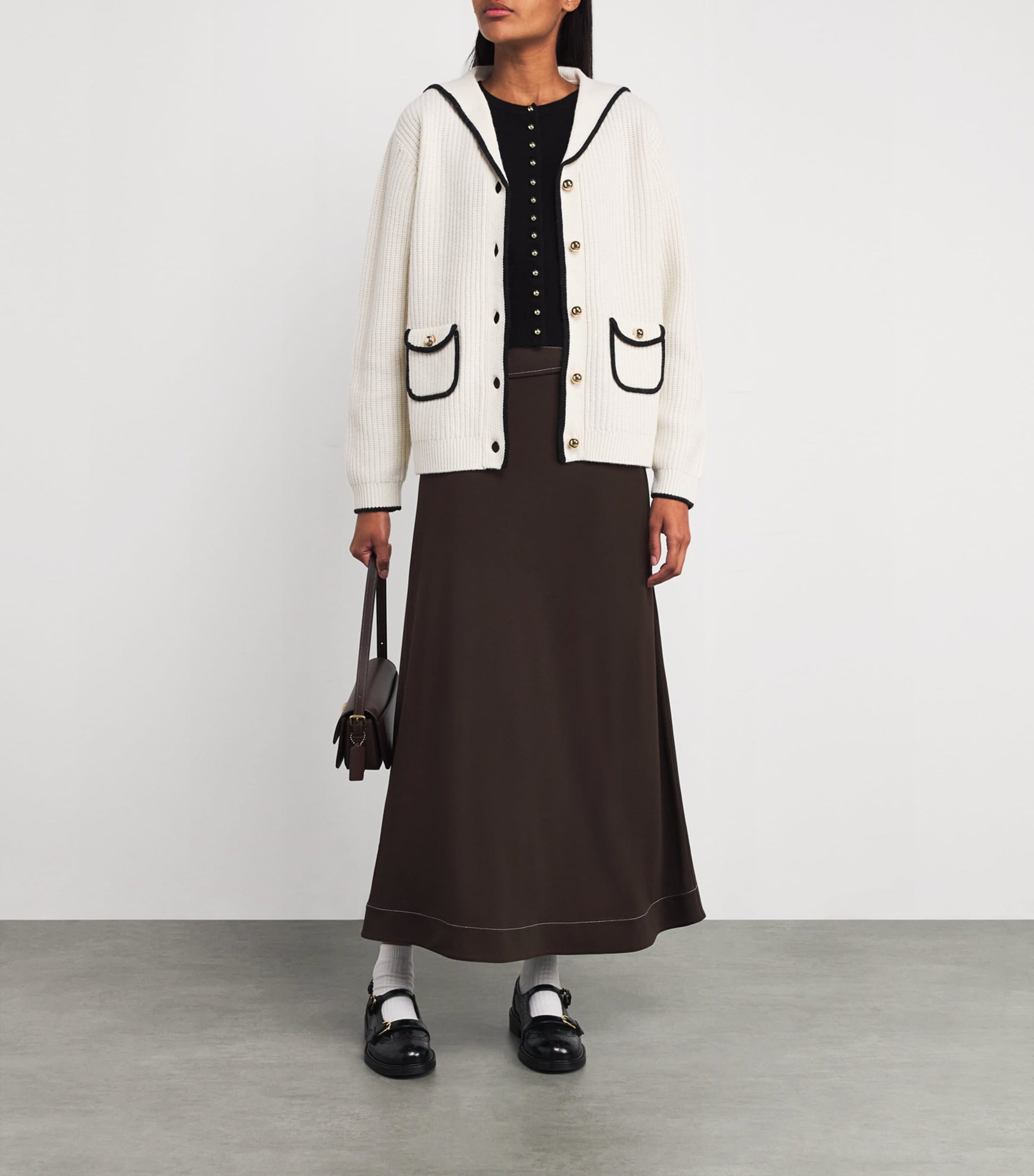 White Wool-Blend Cardigan