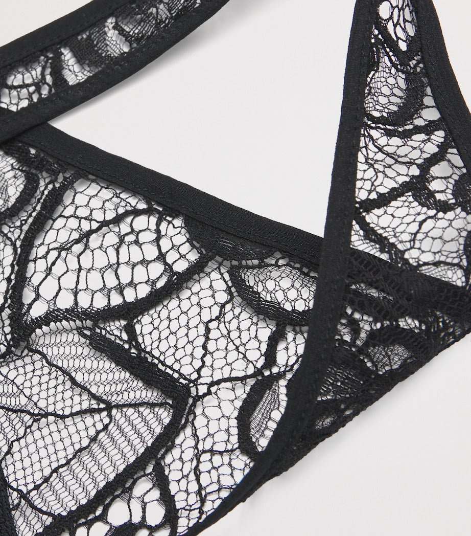 Lace Coquette Thong BLACK