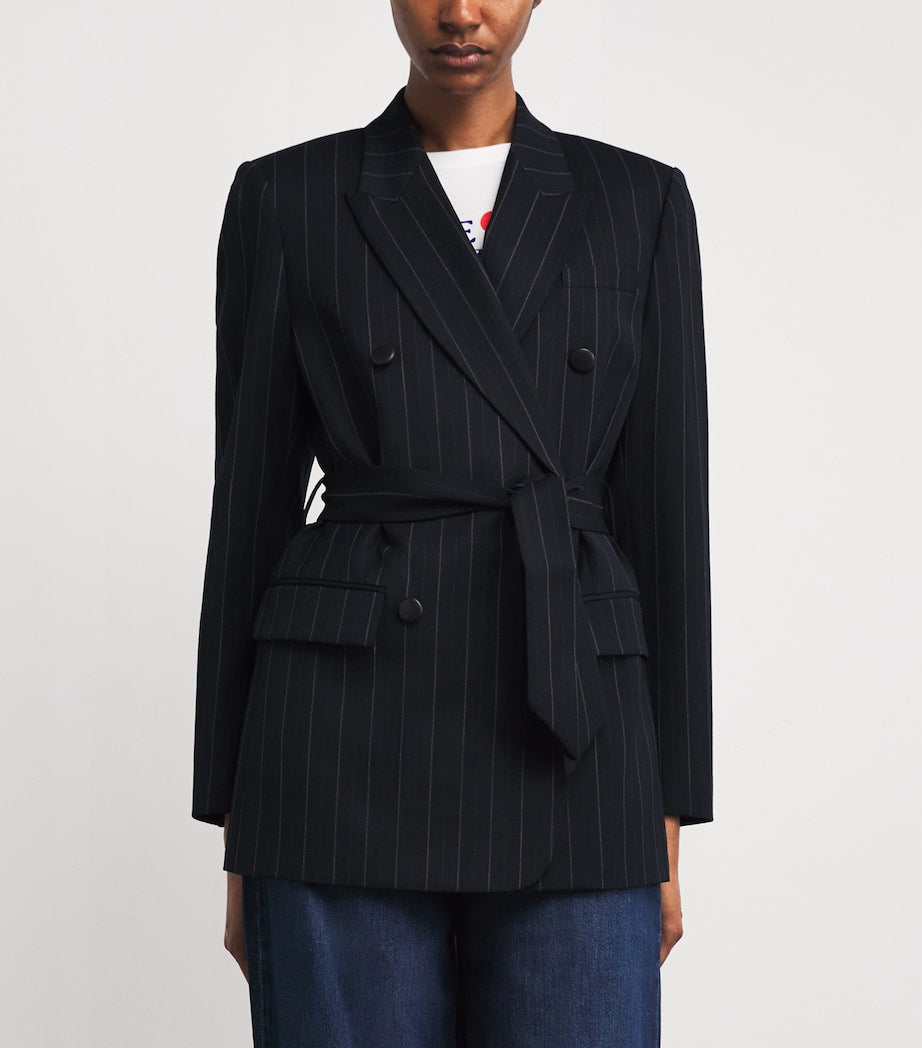 Navy Tie-Waist Virginia Blazer