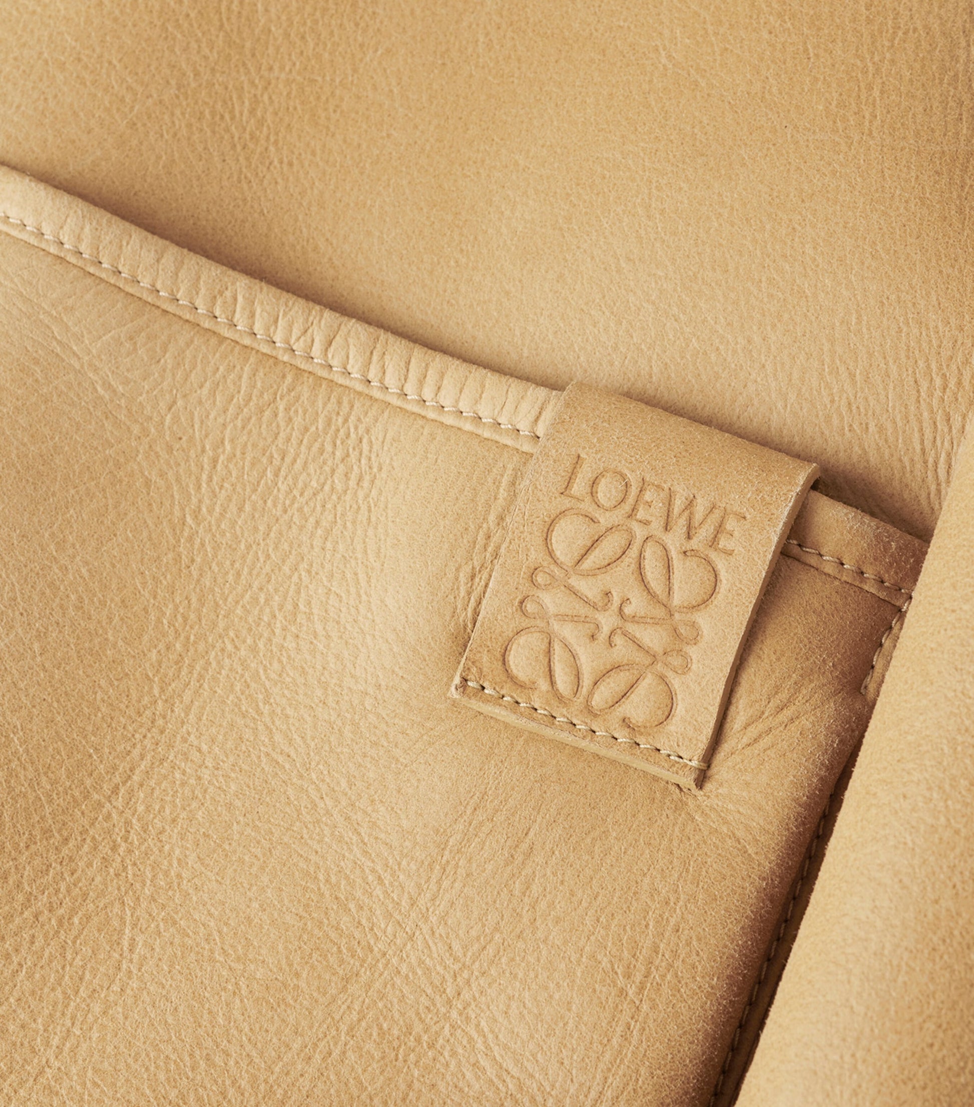 White Shearling-Trim Leather Jacket