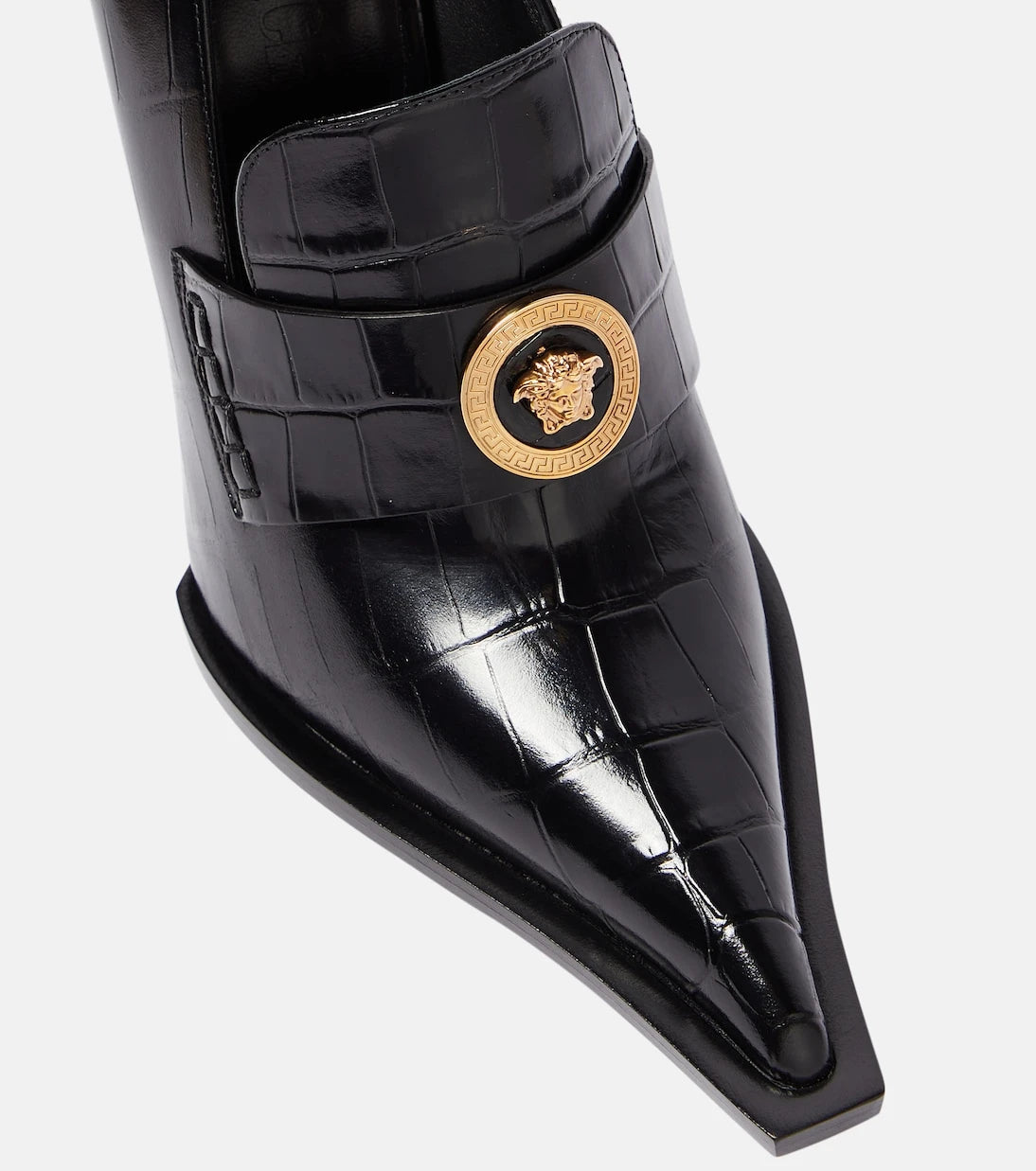 Versace - Croc-effect patent leather pumps