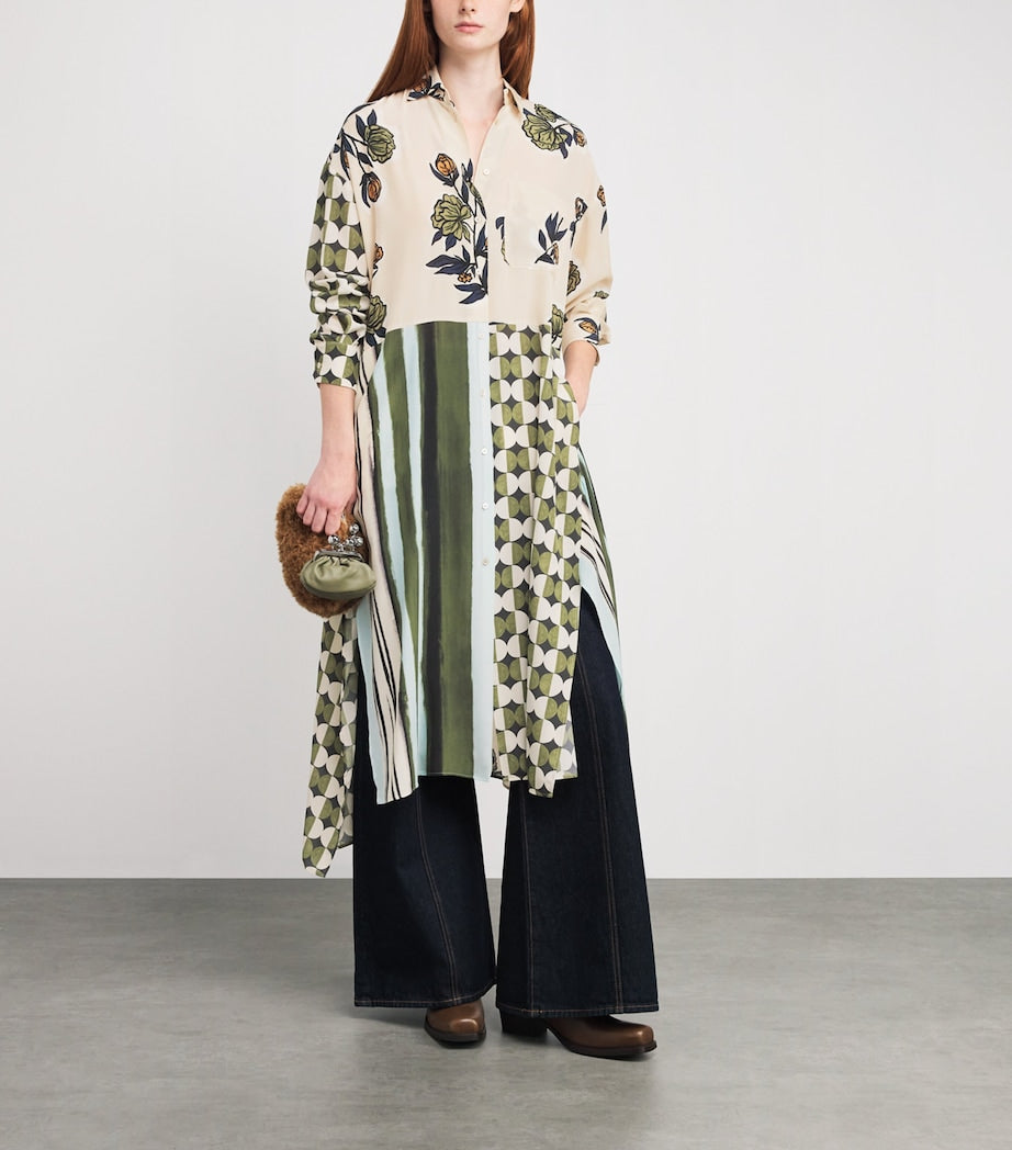 Weekend Max Mara Beige Silk Printed Midi Dress