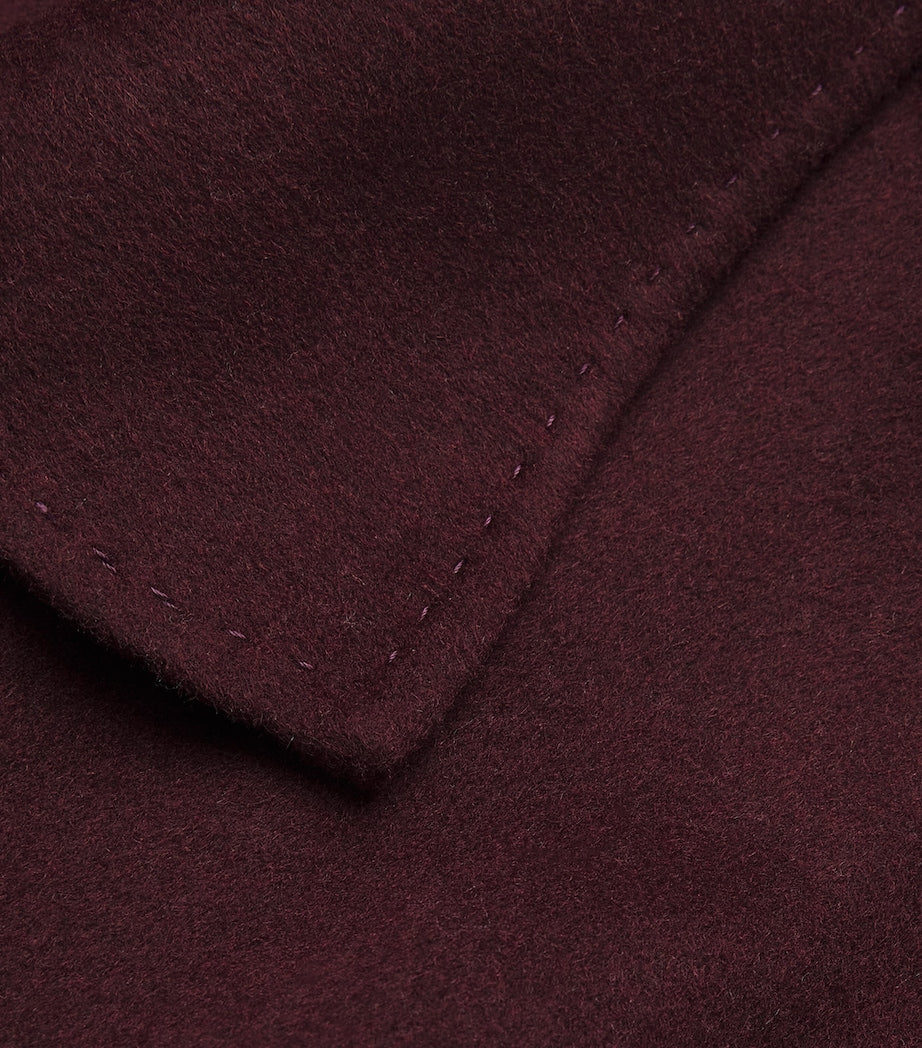 Wolk Morais Burgundy Cashmere Tie-Waist Cape