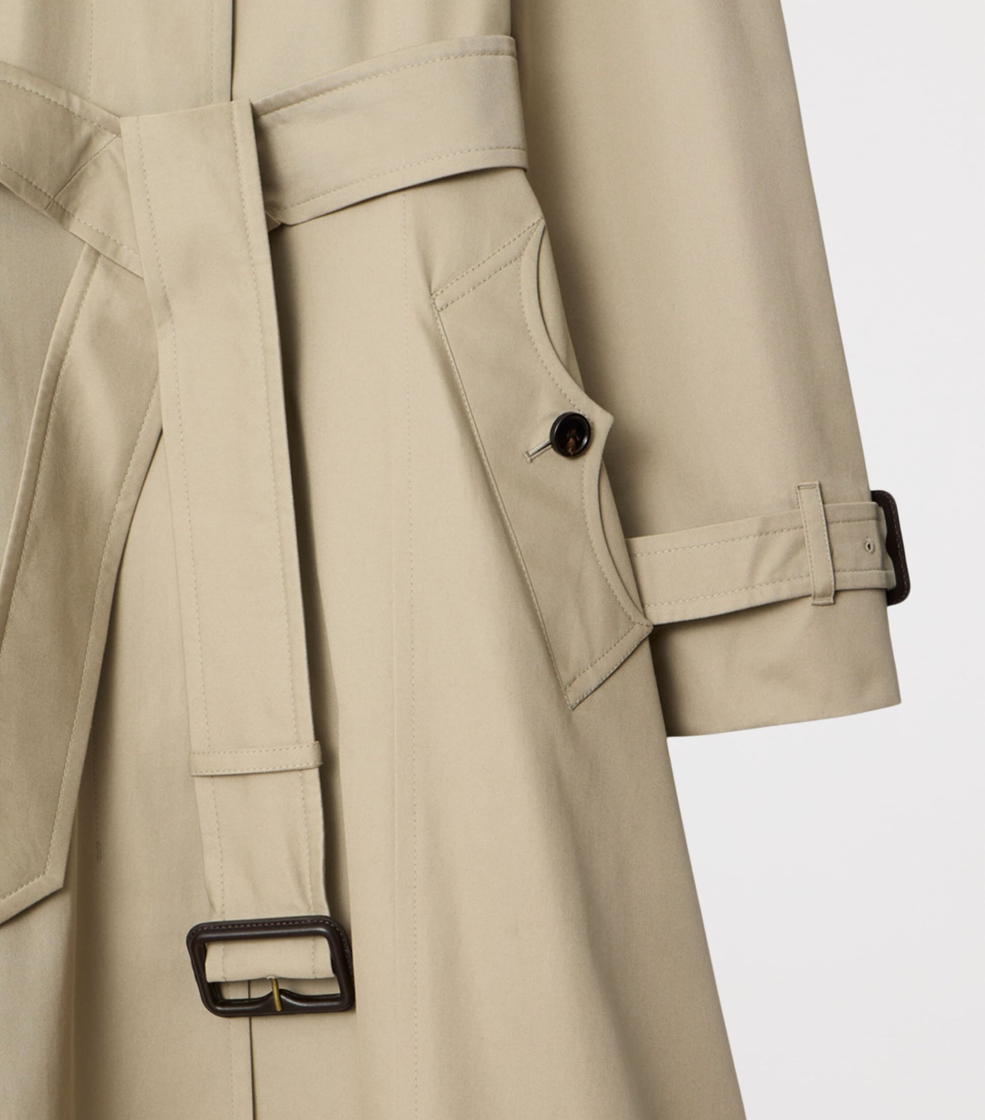 Beige Gabardine Ellingham Long Car Coat
