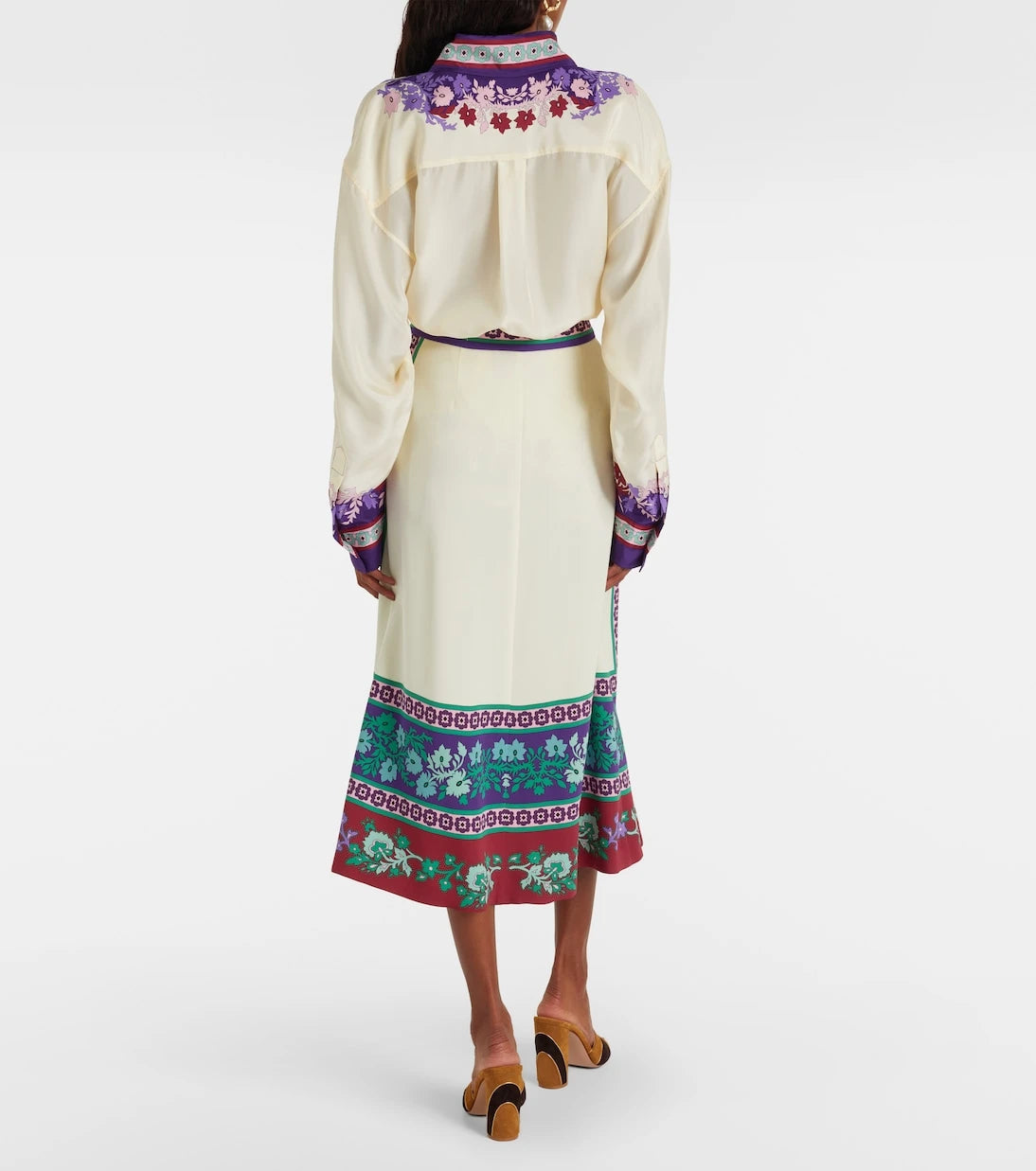 La DoubleJ - Santa Monica printed satin midi skirt