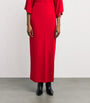 House Of Dagmar Red Jersey Maxi Skirt
