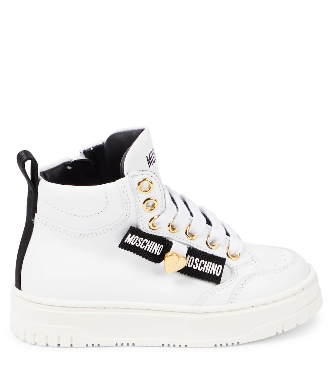 Moschino Kids - Logo leather sneakers