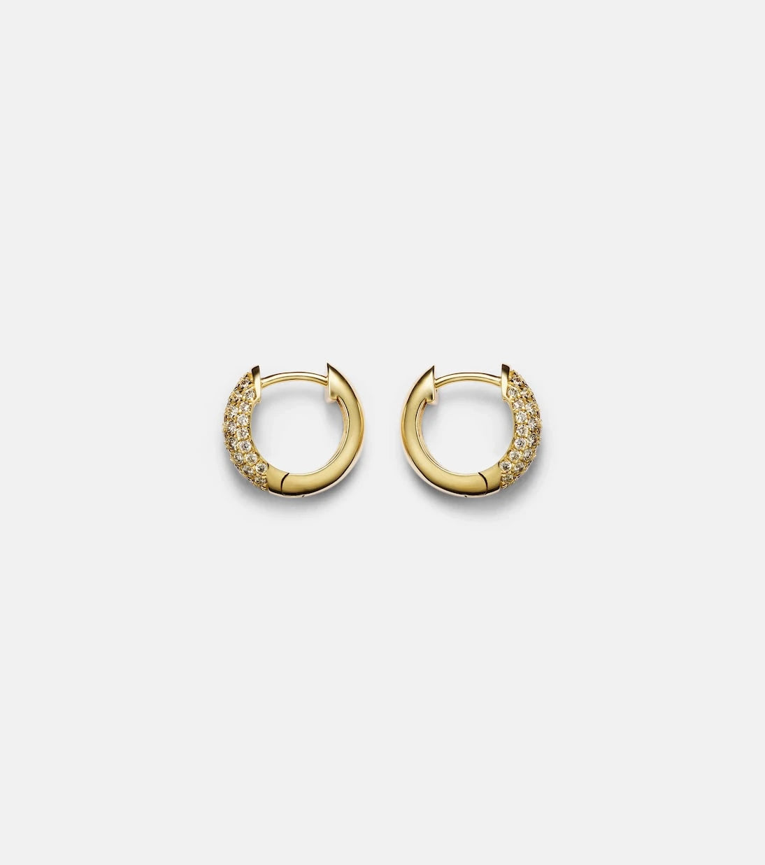 Sydney Evan - Puffy 14kt gold hoop earrings with diamonds