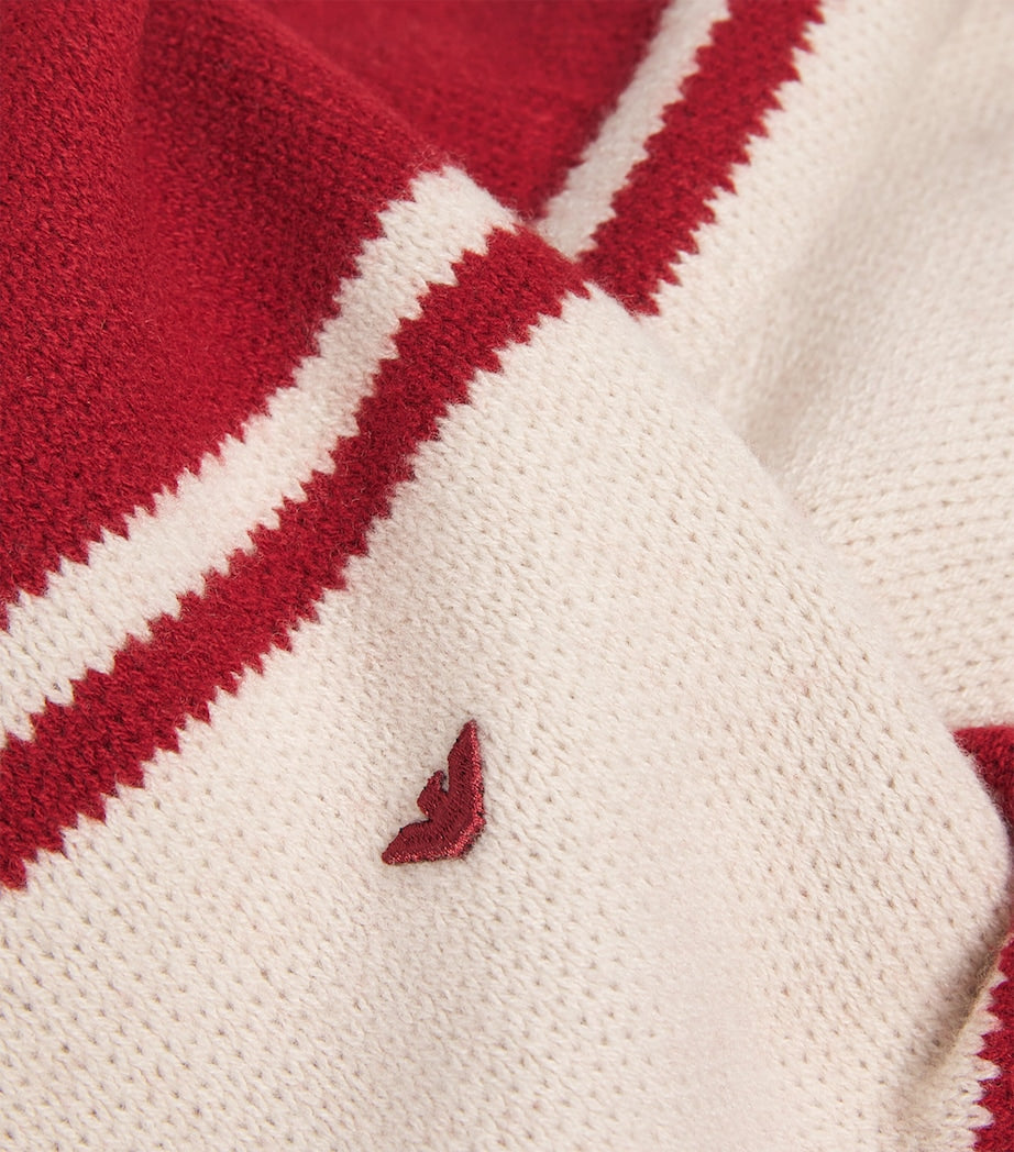 Emporio Armani Red Virgin Wool Cardigan