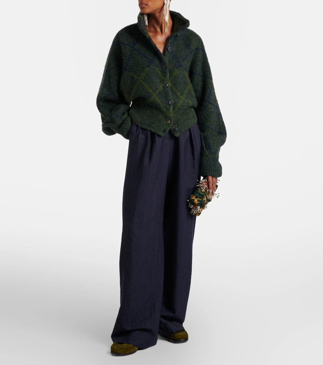 Dries Van Noten - حذاء لوفر من جلد العجل بالشعر