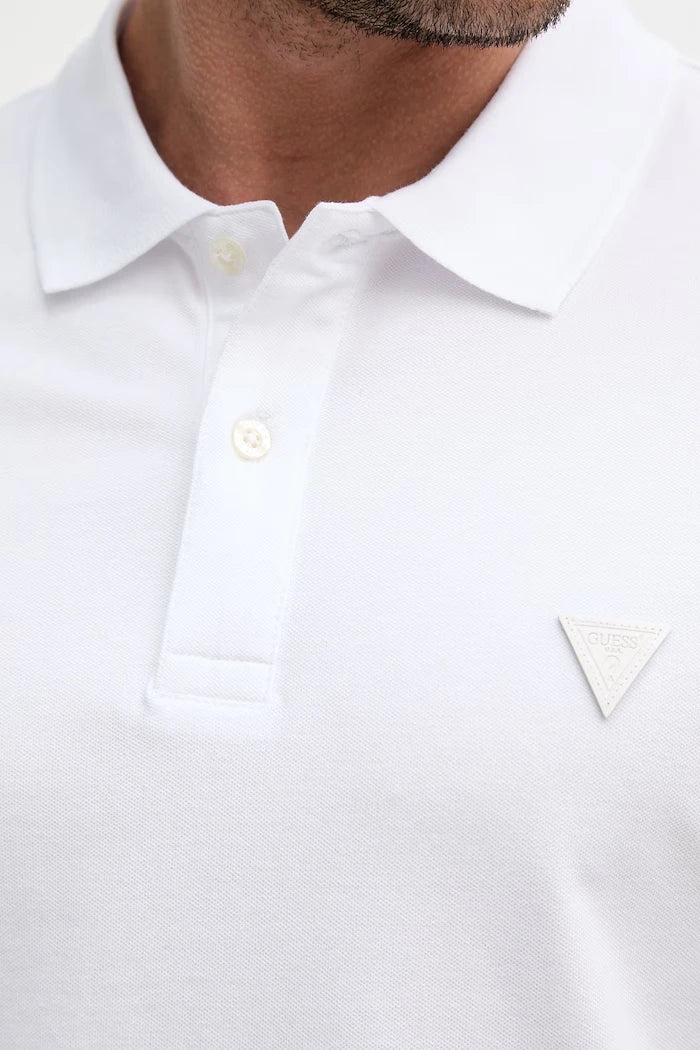Guess yaka detaylı erkek pamuklu elastanlı tişört LYLE