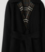 Burberry Black Wool Reversible Wrap Coat