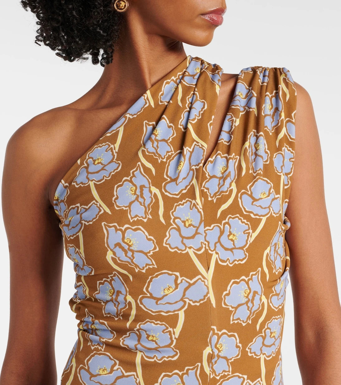 Versace - Poppies printed crêpe jersey midi dress