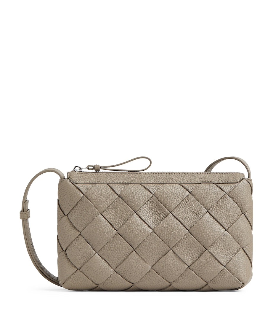 Small Leather Zipped Diago Messenger Bag