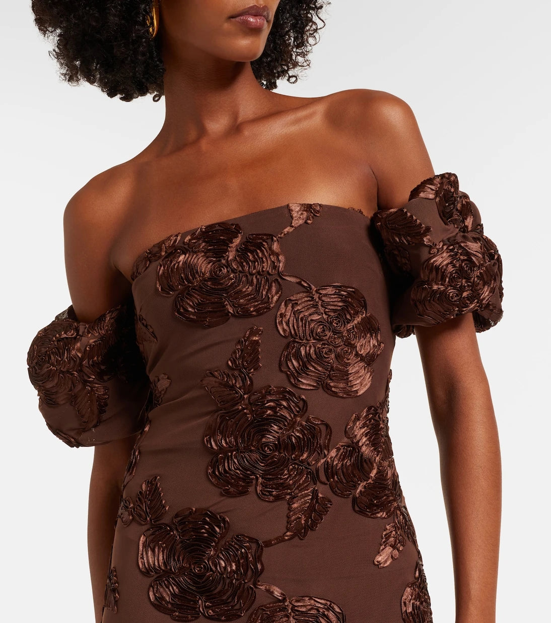 Rotate - Tasha embroidered off-shoulder maxi dress
