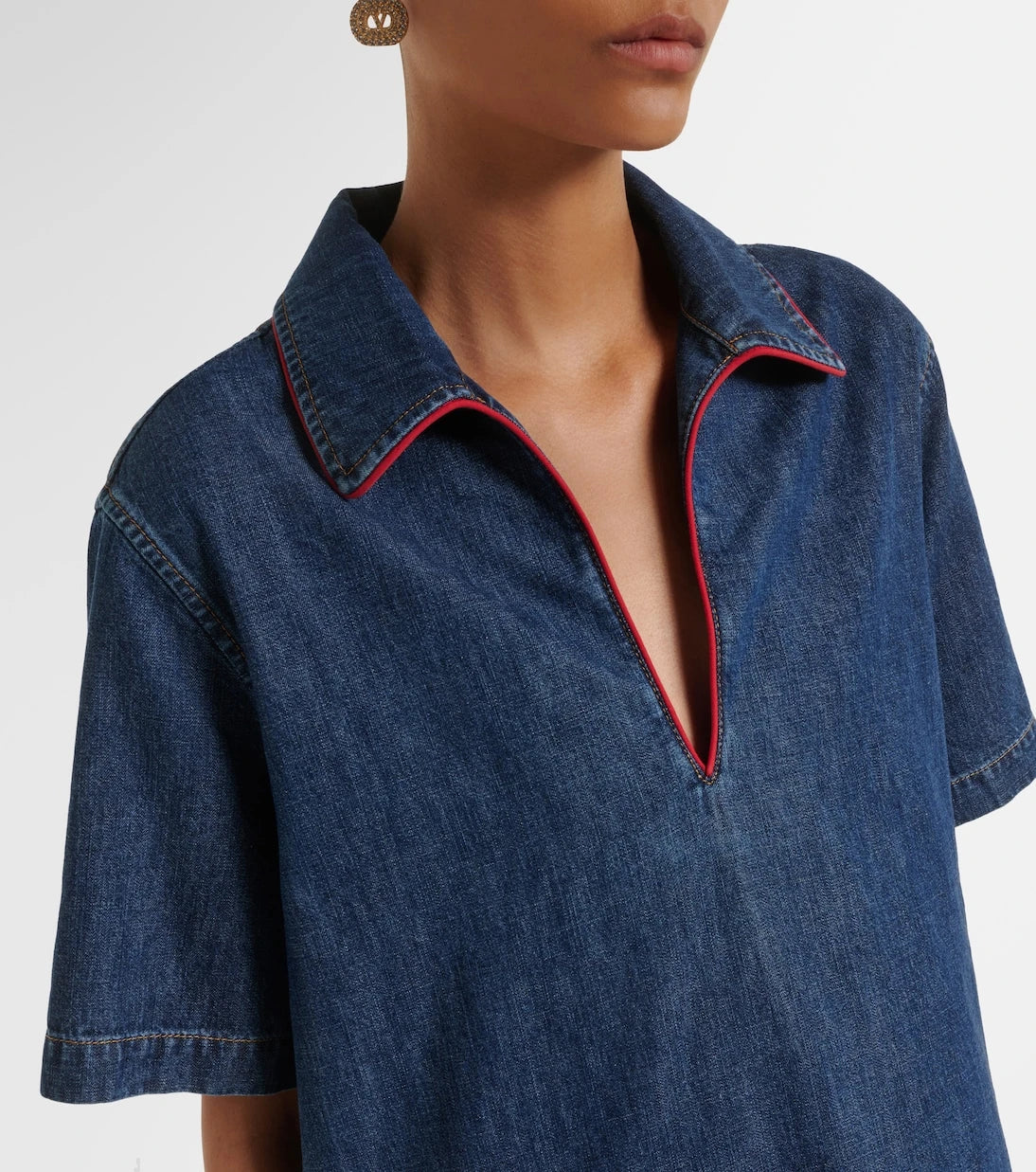 Valentino - VGold denim midi dress
