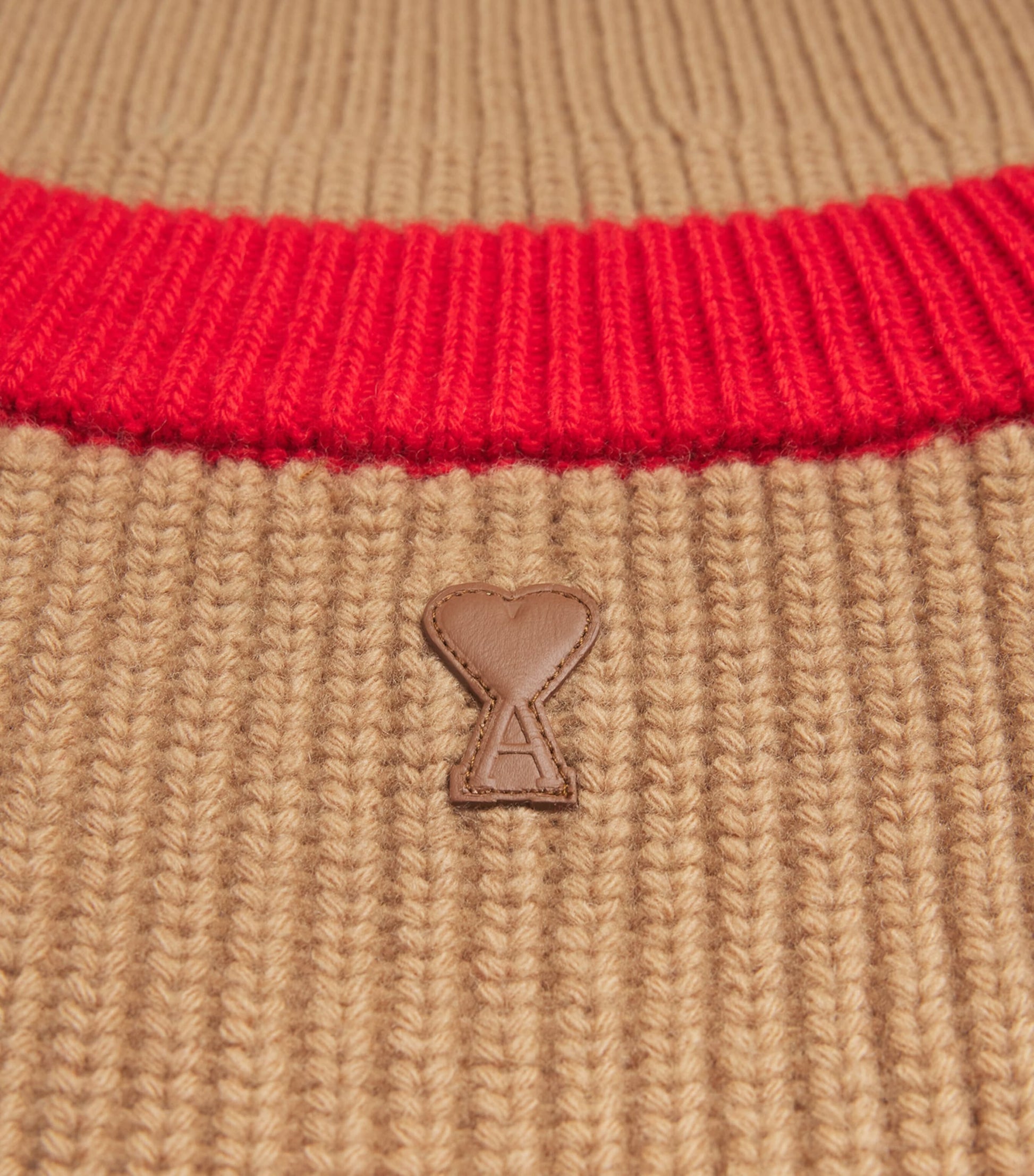 Beige Wool Ami de Coeur Sweater Vest