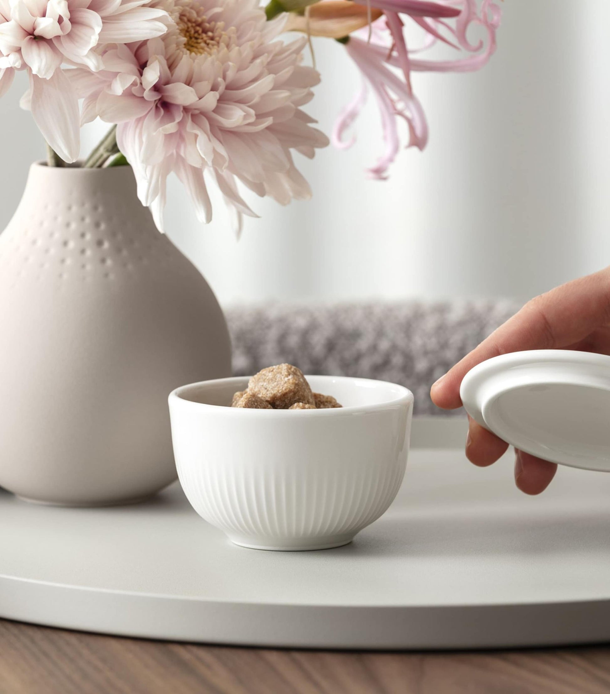 Porcelain Afina Sugar Bowl with Lid