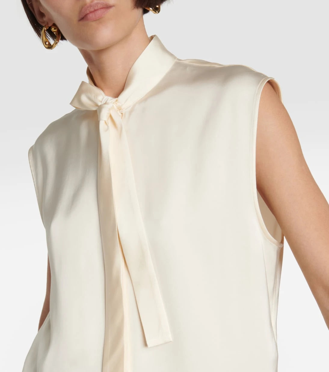 Jil Sander - Satin sleeveless blouse