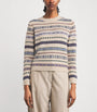 Weekend Max Mara White Wool-Alpaca-Blend Jacquard Sweater