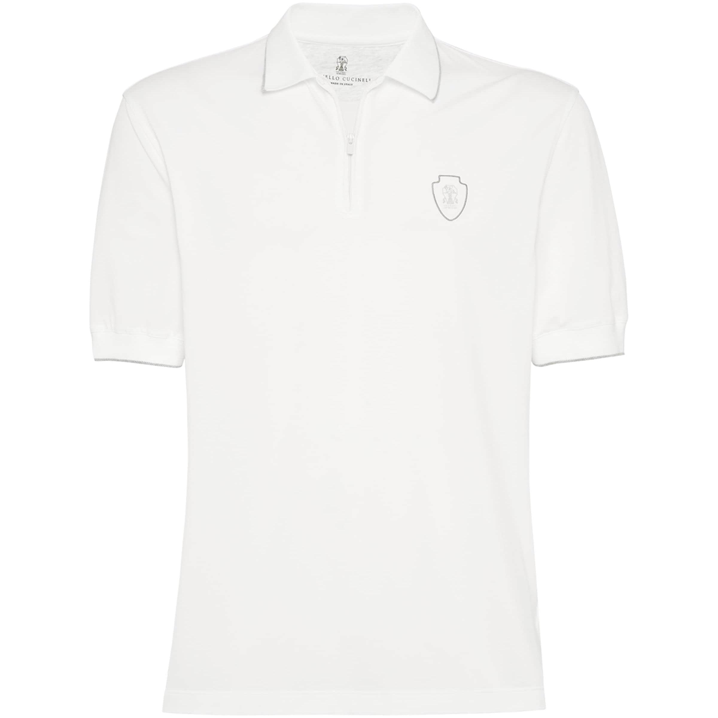 Brunello Cucinelli Zipped Logo Polo Shirt
