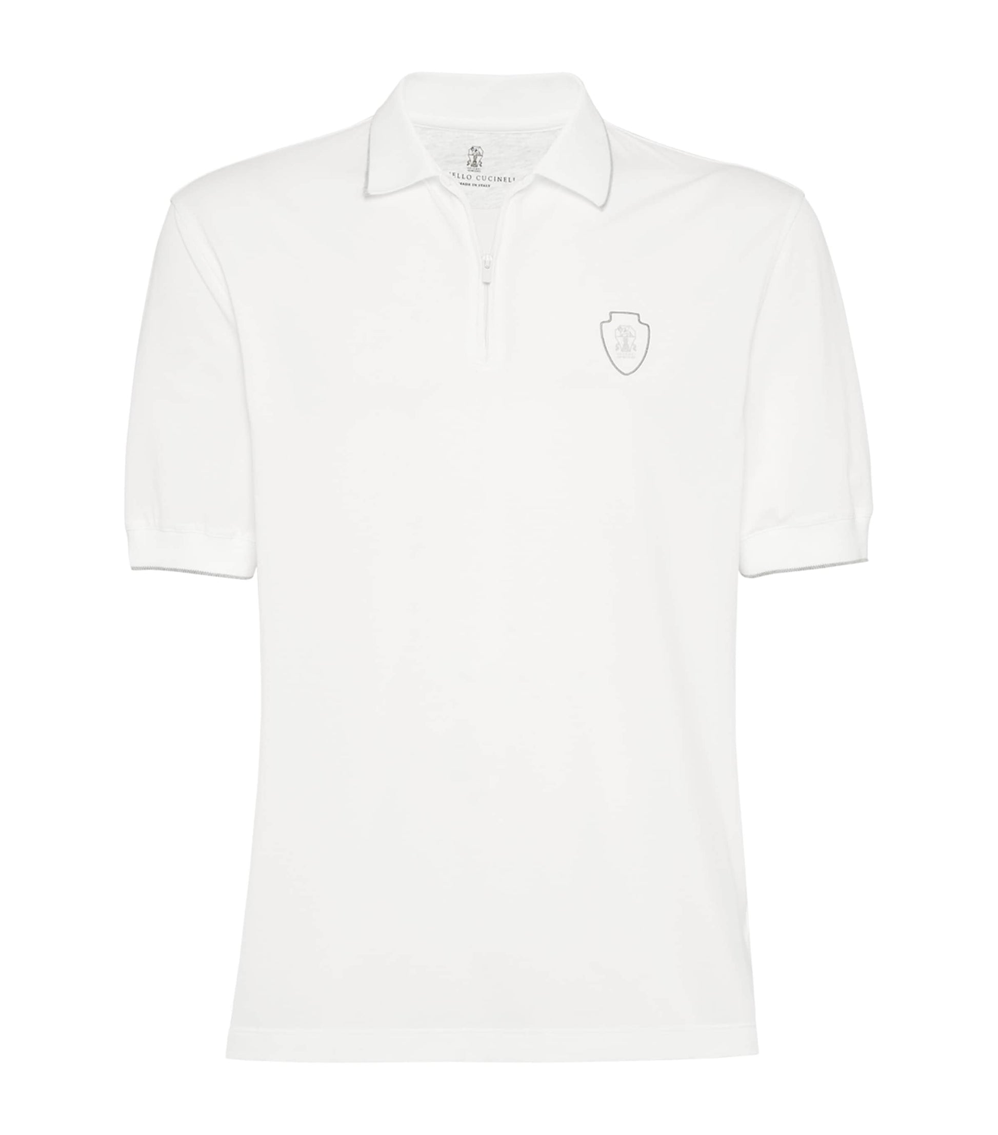 Brunello Cucinelli Zipped Logo Polo Shirt
